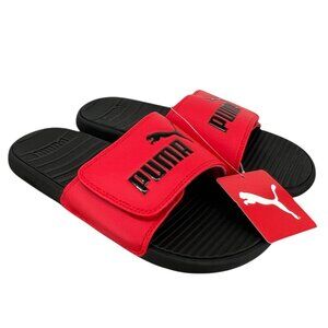 PUMA Men's Cool Cat Hook and Loop Slide Sandal, Red & Black Size 8